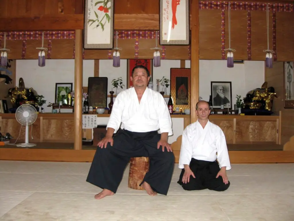 Il Caposcuola con il Maestro di aikido in Iwama